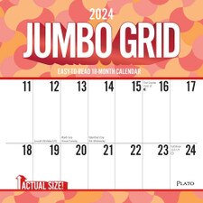 2024 Jumbo Grid Large Print Wall Calendar
