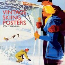 2024 Vintage Skiing Posters Wall Calendar