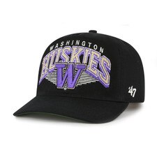 47 Brand Black Washington Huskies Pomona Hitch Snapback Hat