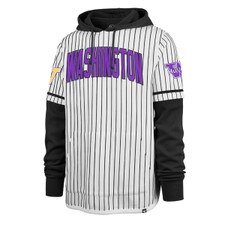 47 Brand Men's Washington Huskies Vault Dawg Applique Pinstripe Shortstop Hoodie