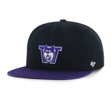 47 Brand Washington Huskies Black Vault Dog Purple Bill Burnside Captain Snapback Hat