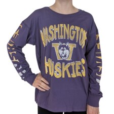 47 Brand Women's Washington Huskies UW Vault Dog Cloud Nine Long Sleeved Tee