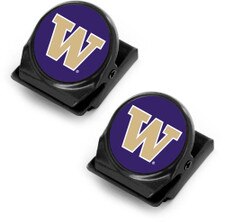 Aminco Purple W Washington Huskies Magnetic Memo Chip Clips 2pk