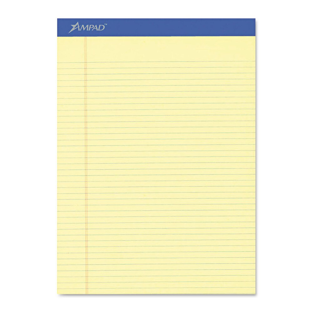 Ampad Canary Narrow Ruled Evidence Perforated Pad 50ct