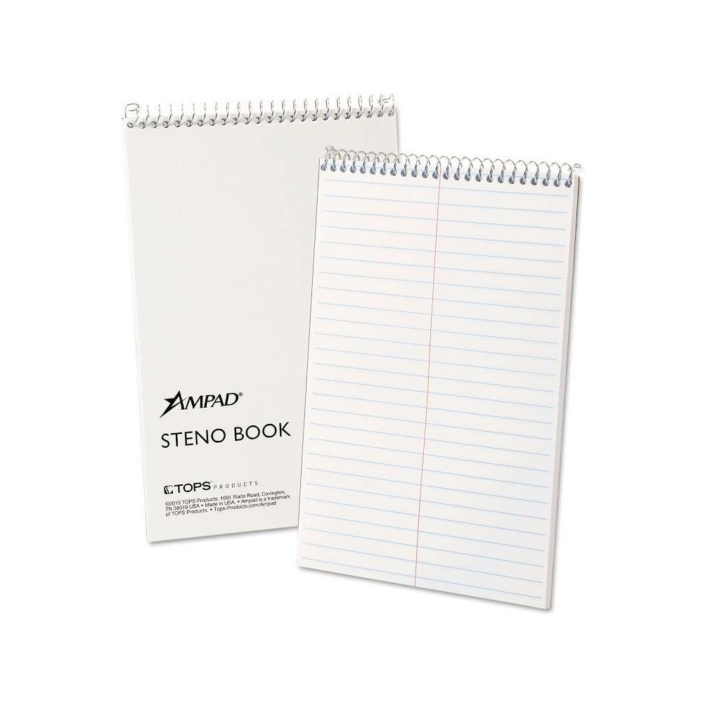 Ampad Kraft 6"x9" Gregg Rule Top Spiral Steno Greentint 80ct