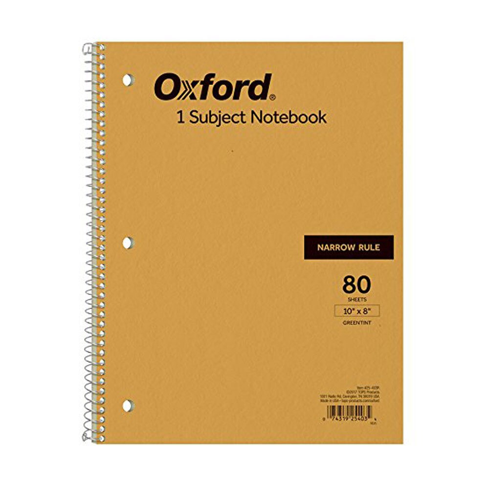 Ampad Tan 10"x8" 1 Subject Narrow Spiral Notebook