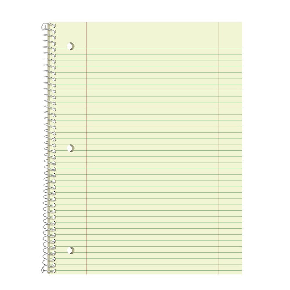 Ampad 10"x8" 1 Subject Narrow Green Tint Notebook Paper
