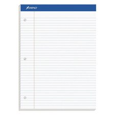 Ampad White College 3 Hole Legal Pad 100ct