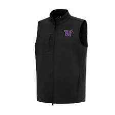 Antigua Mens Washington Huskies Demand Stretch Poly Full Zip Vest