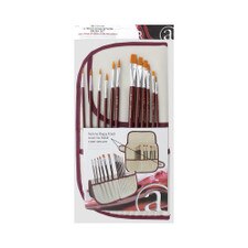 Art Advantage Gold Nylon 12 Piece Brush Set with Case