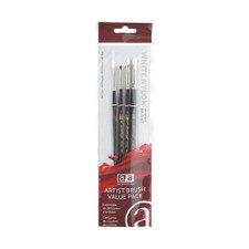 Art Advantage White Nylon Acrylic Brush Set 4 piece