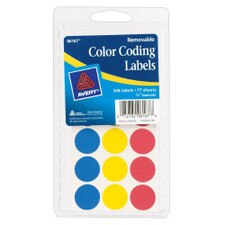 Avery Assorted Color Removable 3/4" Round Coding Label 315ct