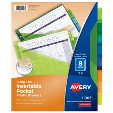Avery Multicolor Big Tab 8 Tab Pocket Binder Dividers