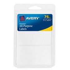 Avery White All-Purpose 1-1/2"x2-3/4" Labels 76 Count