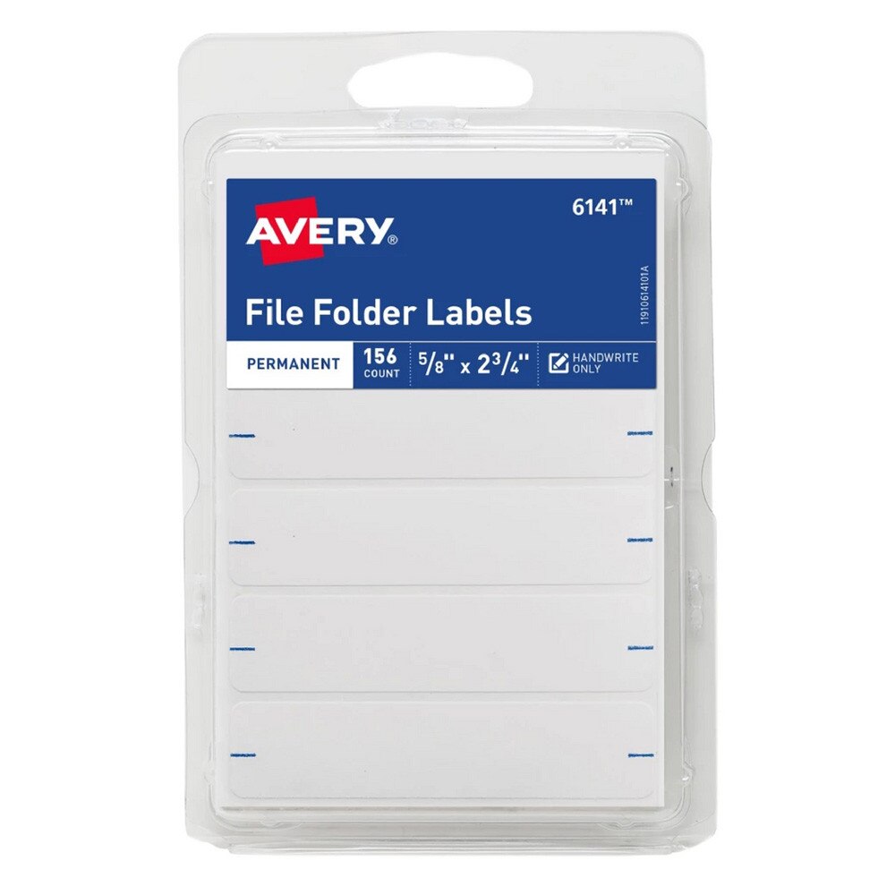 Avery White 2-3/4"x5/8" File Folder Labels 156 Count