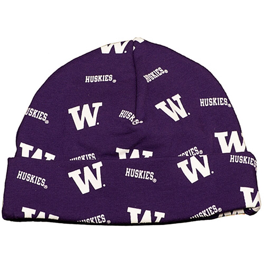 Third Street Baby Purple W Huskies Allover Print Warming Hat