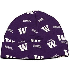 Third Street Baby Purple W Huskies Allover Print Warming Hat