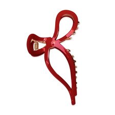Banded Gift Wrapped Bow Claw Clip