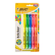 Bic Brite Liner Fluorescent Highlighters 5 Count
