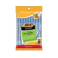 Bic Round Stic Medium Point 1.2mm Ballpoint Pen 10 Pack