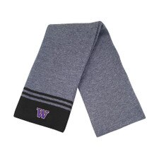 Black & Gray W Team Knit Scarf
