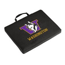 Logo Black Retro Dog UW Washington Huskies Stadium Seat Cushion With Handle