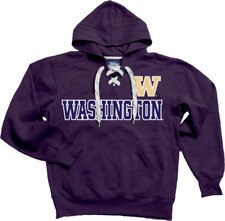 Blue 84 Men's Applique Washington Huskies Lace Up Hockey Hoodie