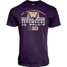 Blue 84 Unisex Washington Huskies Big Ten 2024 Inaugural Season Multi Logo Tee