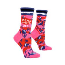 Blue Q Dear Wine Yes Women's Crew Socks