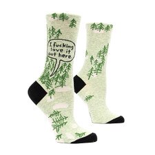 Blue Q Fucking Love It Woods Crew Socks – Side