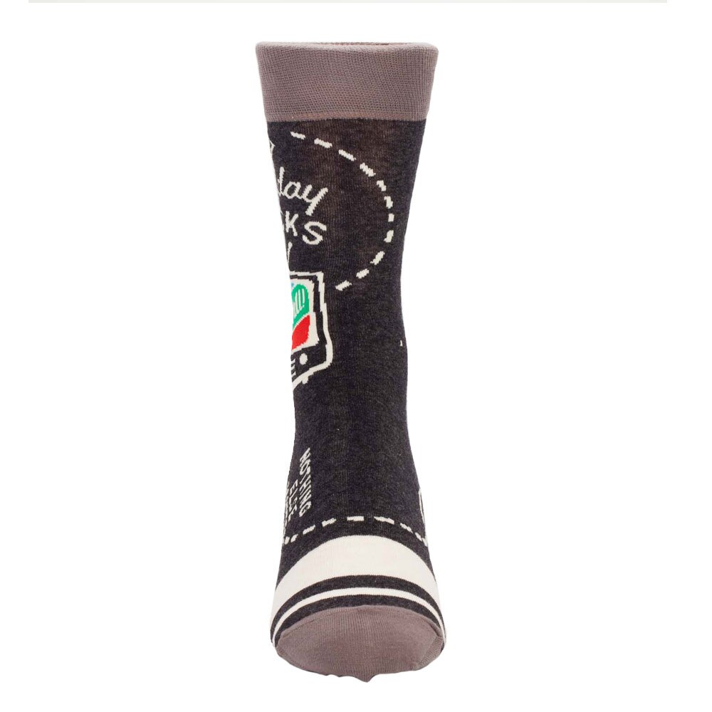 Blue Q Sunday Football Men's Crew Socks Front