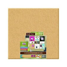 Board Dudes 14"x14" Canvas Style Cork Bullentin Board