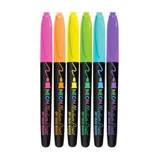 Board Dudes Assorted Neon Medium Point Dry Erase Pens 6ct