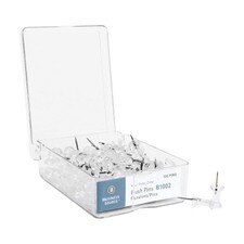 Business Source Clear 1/2" Head Steel Push Pins 100ct