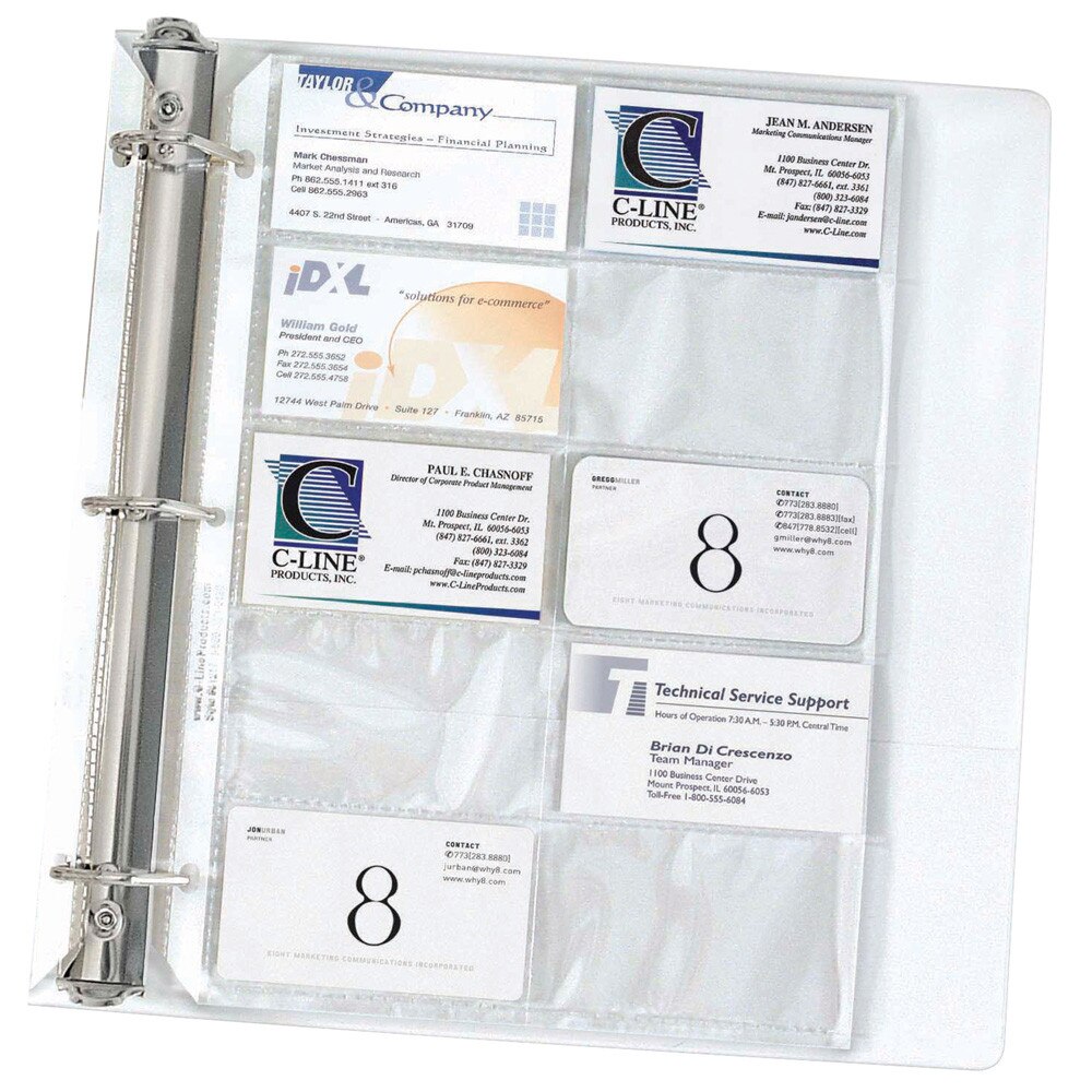 C-Line 20 Business Card Holder Poly Binder Pages 10 Count