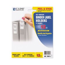 C-Line Clear Self Adhesive Binder Label Holder 12 Count