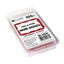 C-Line Pressure Sensitive 3.5"x2.25" Name Badge 100 Count