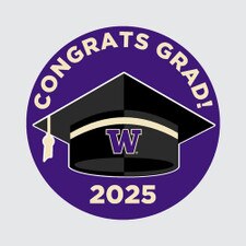 CDI Purple Congrats Grad! University of Washington Button 12pk