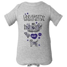 Camp David Infant Gray Julia Gash University of Washington Huskies Bodysuit