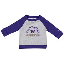 Champion Baby Gray Washington Huskies Raglan Stadium Crewneck