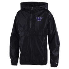 Champion Kids' Black W Washington Huskies Pack N Go Jacket