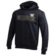 Champion Kids' Black University of Washington W Huskies Two-Tone Hooded Sweatshirt