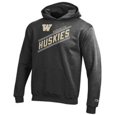 Champion Kids' Charcoal W Washington Huskies Diagonal Hood
