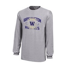 Champion Kids' Gray Washington Huskies UW Long-Sleeved Tee