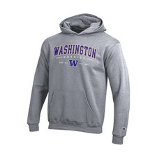 Champion Kids' Gray Washington Huskies W 1861 Hooded Sweatshirt