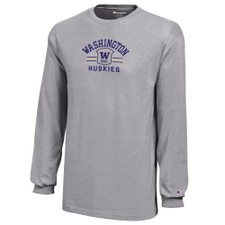 Champion Kids' Grey U of Washington Huskies W Long-Sleeve Tee