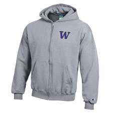 Champion Kids' Grey W Washington Huskies Full-zip Hood