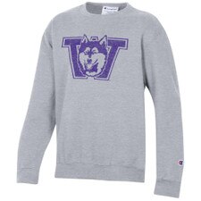 Champion Kids' Grey Washington Huskies Vault Dog Soft Tint Crewneck