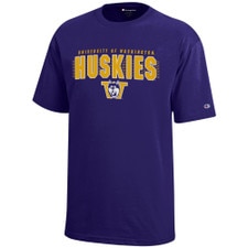 Champion Kids' Purple WA Huskies Vault Dog Tee