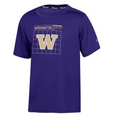 Champion Kids' Purple Washington W Huskies Seattle Chessboard Stadium Impact Tee